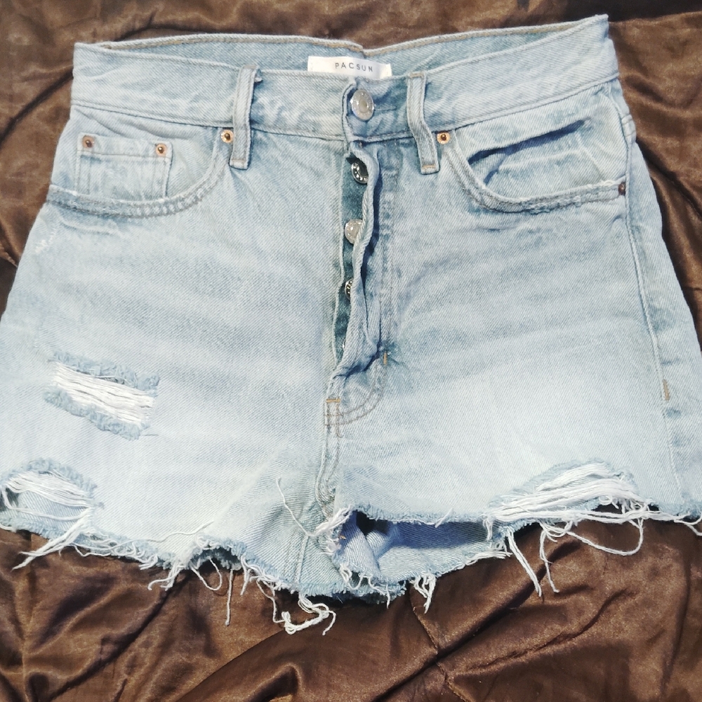 PACSUN cutoff Light Denim Jean Shorts